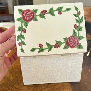 Chic White Box with Red Roses